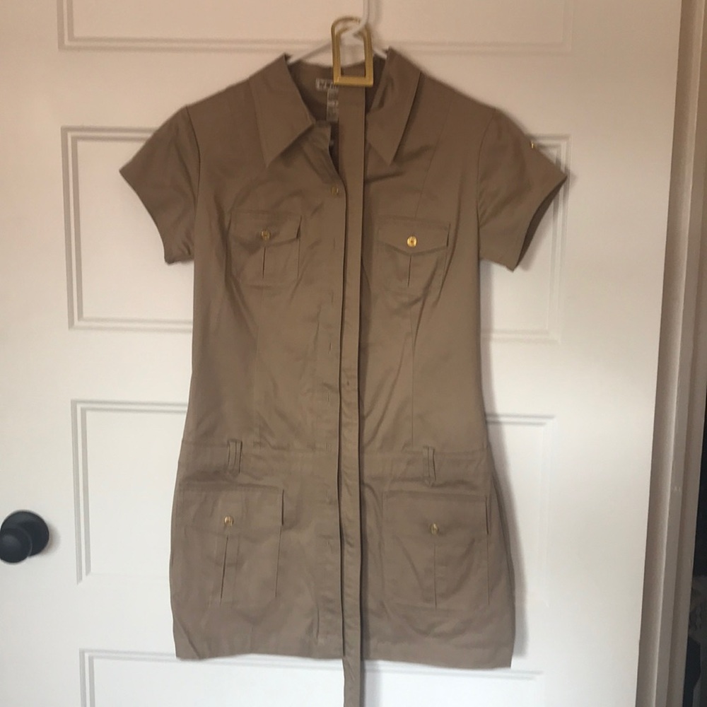 Khaki Button Down Dress